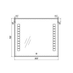 Зеркало Quadro 80 alum с подсветкой Sansa (SQ1017Z) в Челябинске - chelyabinsk.mebel24.online | фото 7