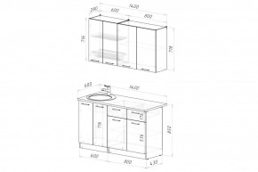 АЛЬБА Кухонный гарнитур Медиум 1400 мм в Челябинске - chelyabinsk.mebel24.online | фото 2