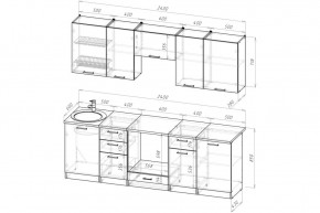 АНТИКА Кухонный гарнитур Базис (2400 мм) в Челябинске - chelyabinsk.mebel24.online | фото 2