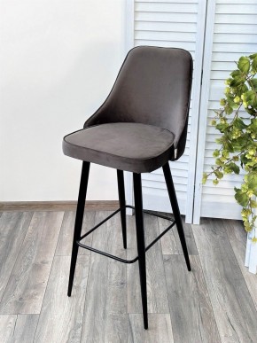 Барный стул NEPAL-BAR ГРАФИТ #14, велюр/ черный каркас (H=78cm) М-City в Челябинске - chelyabinsk.mebel24.online | фото 5