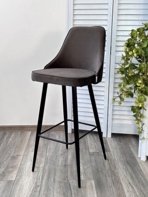 Барный стул NEPAL-BAR ГРАФИТ #14, велюр/ черный каркас (H=78cm) М-City в Челябинске - chelyabinsk.mebel24.online | фото 6