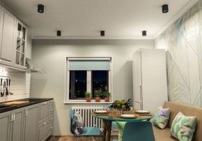 DK3090-BK+CY Светильник накладной IP 20, 10 Вт, GU5.3, LED, черный/голубой, пластик в Челябинске - chelyabinsk.mebel24.online | фото 2