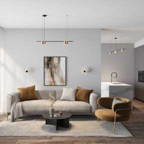 DK5060-BK+SG Бра ORBIT, IP20, 3000К, LED, 10 Вт, черный + сатинированное золото, алюминий в Челябинске - chelyabinsk.mebel24.online | фото 5