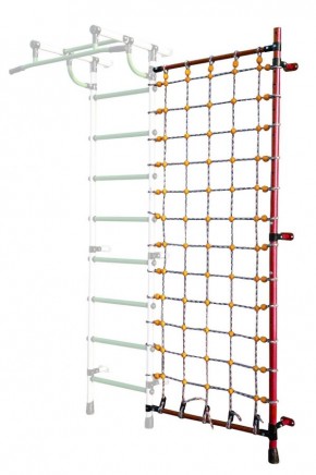 Дополнительная стойка к пристенному ДСК с сеткой для лазания, цв. красный в Челябинске - chelyabinsk.mebel24.online | фото