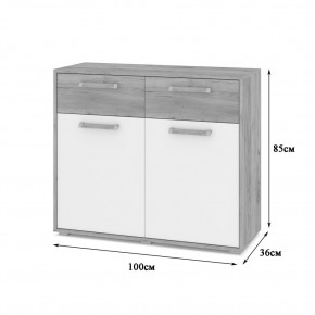 ФЛОРИДА Гостиная (модульная) дуб серый/белый в Челябинске - chelyabinsk.mebel24.online | фото 6