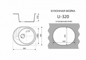 Каменная мойка ULSTONE U-320 (560х460) в Челябинске - chelyabinsk.mebel24.online | фото 2