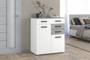 Комод Ева (Белый текстурный/Бетонный камень) в Челябинске - chelyabinsk.mebel24.online | фото