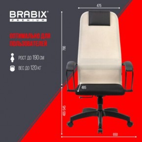Кресло BRABIX PREMIUM "Ultimate EX-800" пластик, плотная двойная сетка Х2, черное/бежевое, 532916 в Челябинске - chelyabinsk.mebel24.online | фото 6
