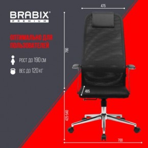 Кресло BRABIX PREMIUM "Ultimate EX-801" хром, плотная двойная сетка Х2, черное, 532917 в Челябинске - chelyabinsk.mebel24.online | фото 7