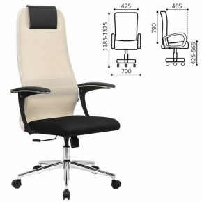 Кресло офисное BRABIX PREMIUM "Ultimate EX-801" хром, плотная двойная сетка Х2, черное/бежевое, 532919 в Челябинске - chelyabinsk.mebel24.online | фото 1