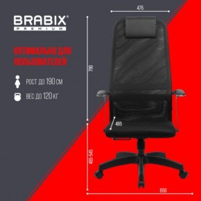 Кресло офисное BRABIX PREMIUM "Ultimate EX-801" пластик, плотная двойная сетка Х2, черное, 532922 в Челябинске - chelyabinsk.mebel24.online | фото 5