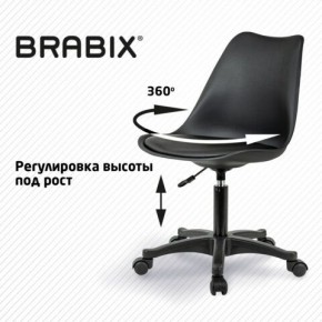 Кресло стул BRABIX "Eames MG-310 PL", пластик черный, экокожа черная, 532927 в Челябинске - chelyabinsk.mebel24.online | фото 3