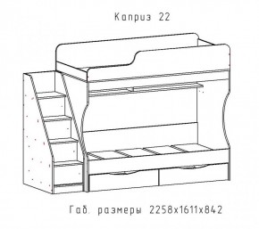 КАПРИЗ-22 Кровать двухъярусная 800 настил ЛДСП в Челябинске - chelyabinsk.mebel24.online | фото 2