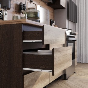Кухня Энигма 1.6 м (венге/дуб каньон) в Челябинске - chelyabinsk.mebel24.online | фото 2