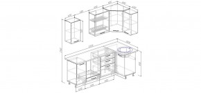 Кухня угловая Антрацит 2200х1000 (Стол. 38мм) в Челябинске - chelyabinsk.mebel24.online | фото 2