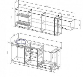 Кухонный гарнитур Антрацит 2550 (Стол. 38мм) в Челябинске - chelyabinsk.mebel24.online | фото 3