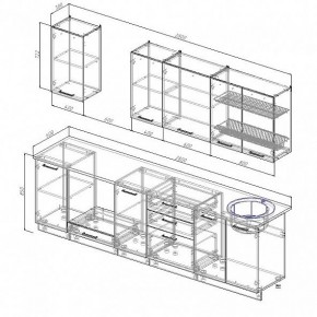 Кухонный гарнитур Антрацит 2800 (Стол. 38мм) в Челябинске - chelyabinsk.mebel24.online | фото 3