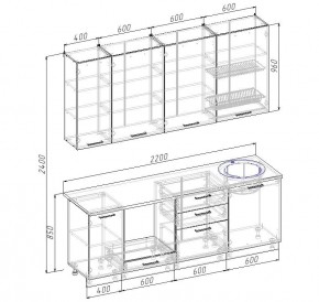 Кухонный гарнитур Дели 2200 (Стол. 26мм) в Челябинске - chelyabinsk.mebel24.online | фото 2