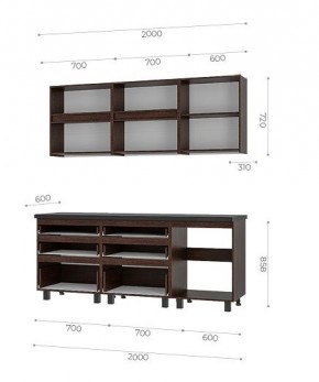 Кухонный гарнитур Лофт 2.0 (Дуб Крафт/Венге) в Челябинске - chelyabinsk.mebel24.online | фото 3