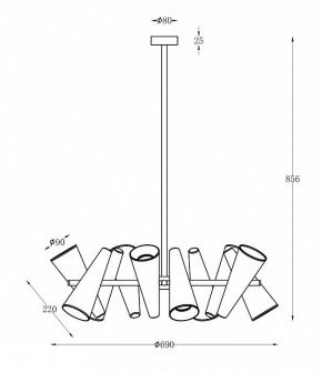 Люстра на штанге Maytoni Giro MOD095PL-10BS в Челябинске - chelyabinsk.mebel24.online | фото 2