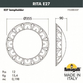 Накладной светильник Fumagalli Rita 1T3.000.000.AYE27 в Челябинске - chelyabinsk.mebel24.online | фото 2