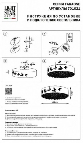 Накладной светильник Lightstar Faraone 701021 в Челябинске - chelyabinsk.mebel24.online | фото 3