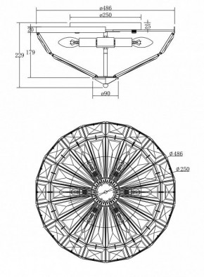 Накладной светильник Maytoni Facet MOD094CL-06G в Челябинске - chelyabinsk.mebel24.online | фото 3