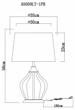 Настольная лампа декоративная Arte Lamp Baymont A5059LT-1PB в Челябинске - chelyabinsk.mebel24.online | фото 3