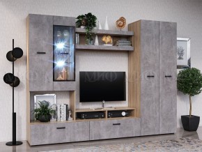 Нэнси New Центральная секция (ЛДСП) Бетон светлый/Сонома в Челябинске - chelyabinsk.mebel24.online | фото 2