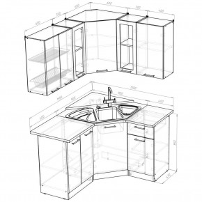 ОЛЬГА Кухонный гарнитур Оптима 2 (1500*1300 мм) в Челябинске - chelyabinsk.mebel24.online | фото 2