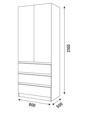 ПАРУС Шкаф 2-х ств. 800 в Челябинске - chelyabinsk.mebel24.online | фото 3