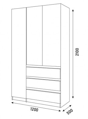 ПАРУС Шкаф 3-х ств. 1200 в Челябинске - chelyabinsk.mebel24.online | фото 3