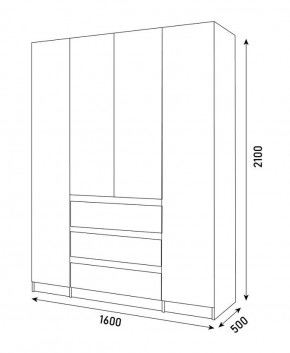 ПАРУС Шкаф 4-х ств. 1600 в Челябинске - chelyabinsk.mebel24.online | фото 3