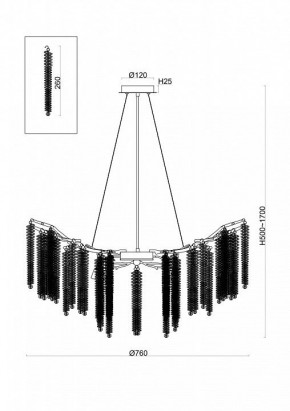 Подвесная люстра Freya Mineral FR1010PL-10G в Челябинске - chelyabinsk.mebel24.online | фото 2