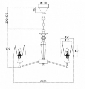 Подвесная люстра Maytoni Beira MOD064PL-06N в Челябинске - chelyabinsk.mebel24.online | фото 2