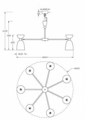 Подвесная люстра Maytoni Cloches MOD113PL-07W в Челябинске - chelyabinsk.mebel24.online | фото 4