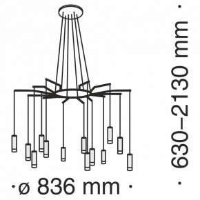 Подвесная люстра Maytoni Davida MOD035PL-12B в Челябинске - chelyabinsk.mebel24.online | фото 6