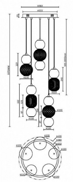 Подвесная люстра Maytoni Drop MOD273PL-L80CH3K в Челябинске - chelyabinsk.mebel24.online | фото 3