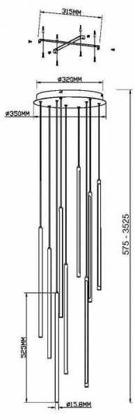 Подвесная люстра Maytoni Light stick MOD236PL-L54BS3K в Челябинске - chelyabinsk.mebel24.online | фото 6
