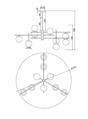 Подвесная люстра Maytoni Nostalgia MOD048PL-09G в Челябинске - chelyabinsk.mebel24.online | фото 3