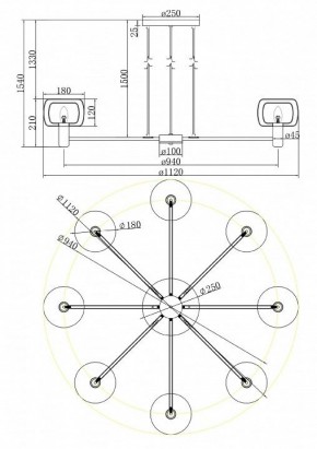 Подвесная люстра Maytoni Vision MOD411PL-08G в Челябинске - chelyabinsk.mebel24.online | фото 4