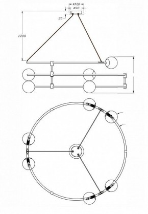 Подвесной светильник Maytoni Balance MOD317PL-06B в Челябинске - chelyabinsk.mebel24.online | фото 3