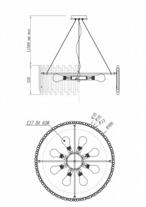 Подвесной светильник Maytoni Coliseo MOD135PL-08BS в Челябинске - chelyabinsk.mebel24.online | фото 5