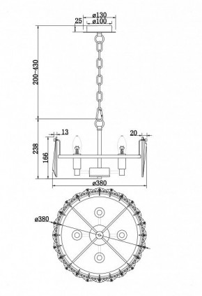 Подвесной светильник Maytoni Puntes MOD043PL-04G в Челябинске - chelyabinsk.mebel24.online | фото 4