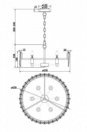 Подвесной светильник Maytoni Puntes MOD043PL-06G в Челябинске - chelyabinsk.mebel24.online | фото 4