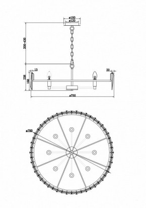 Подвесной светильник Maytoni Puntes MOD043PL-08CH в Челябинске - chelyabinsk.mebel24.online | фото 4