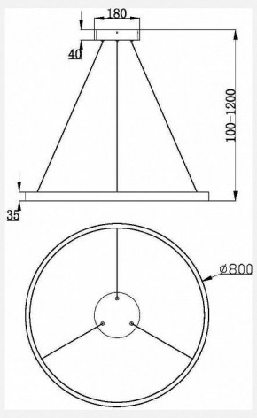 Подвесной светильник Maytoni Rim 1 MOD058PL-L42W3K в Челябинске - chelyabinsk.mebel24.online | фото 3