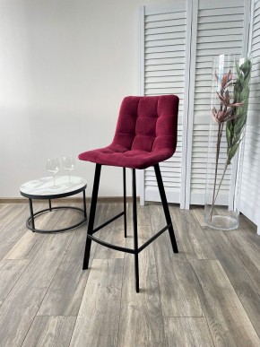 Полубарный стул CHILLI-QB SQUARE винный #16, велюр / черный каркас (H=66cm) М-City в Челябинске - chelyabinsk.mebel24.online | фото 4