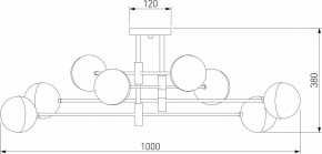 Потолочная люстра Eurosvet Nuvola 70129/8 латунь в Челябинске - chelyabinsk.mebel24.online | фото 3