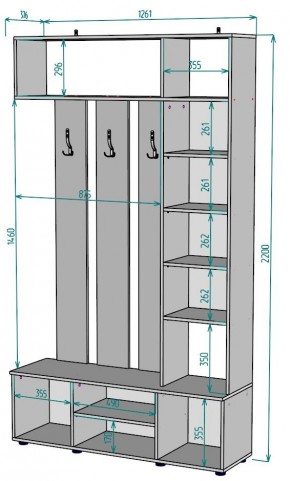 Прихожая с зеркалом V19_M в Челябинске - chelyabinsk.mebel24.online | фото 2